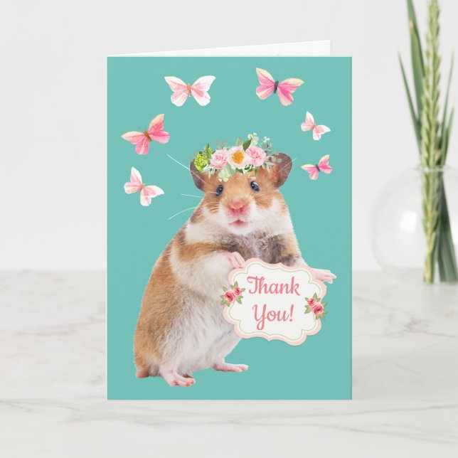 Souris Et Papillons Carte de remerciements (Devant)