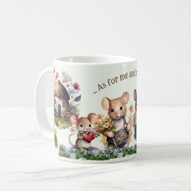 Souris Famille Bible Écriture Mug (Devant gauche)