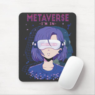 Souris Fille d'anime lunettes de réalité virtuelle Tapis 