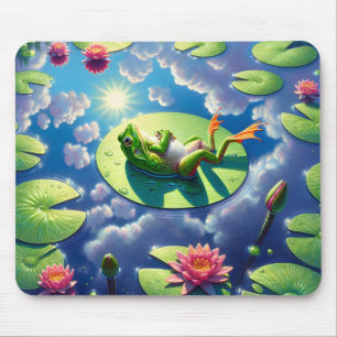 Souris Grenouille se relaxer sur un tapis de Lily