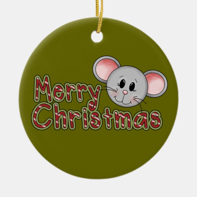 Souris Joyeux ornement de garde de Noël (Devant)