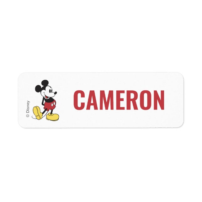 Souris Mickey personnalisée | Retour aux Étiquette (Devant)