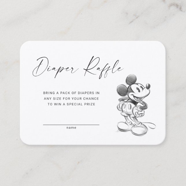 Souris Mickey Sketch | Carte d'insertion de feuill (Devant)