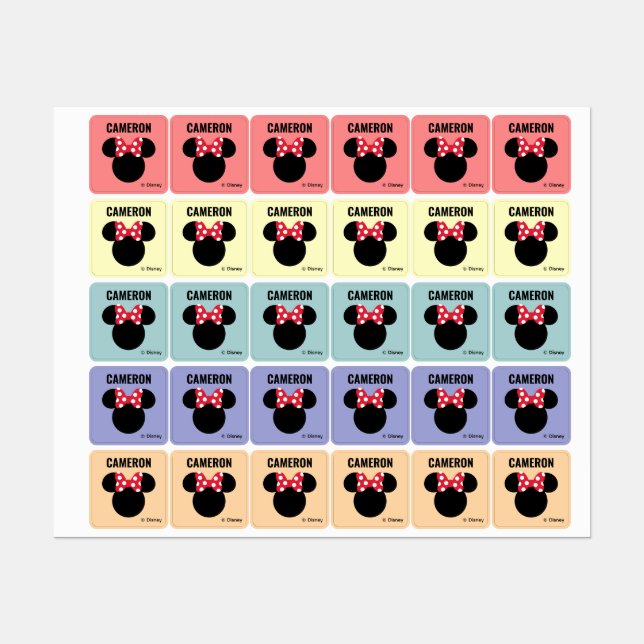 Souris Minnie personnalisée | Retour aux Étiquette (Feuille)