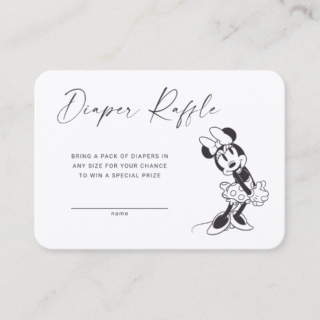 Souris Minnie Sketch | Carte d'insertion de feuill (Devant)