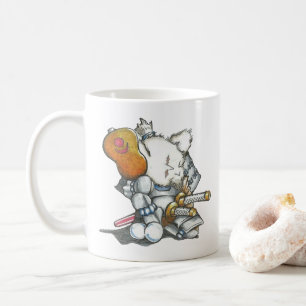 Souris samouraï dans la tasse d'armure