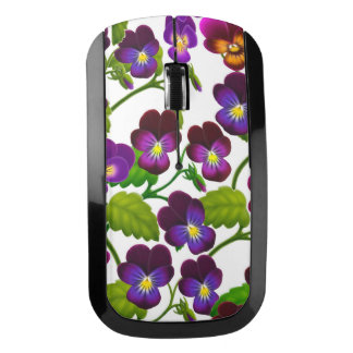 Souris sans fil de purple Pansy Garden Flowers