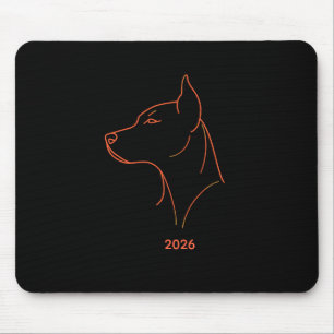 Souris Tapis de bureau en art linéaire minimaliste person
