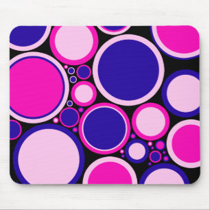 Souris Tapis de souris, points rétro, rose chaud, rose, b
