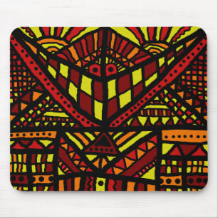 Souris Tapis de souris, Sourire abstrait Orange Jaune Mar