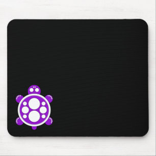 Souris Tapis de souris, tortue ronde, violet blanc noir