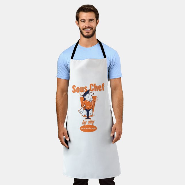Sous Chef by Day, Superhero by Night Apron (Worn)