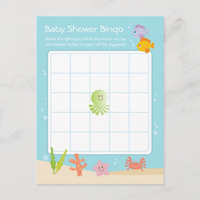 Sous la carte de jeu Baby shower de mer (Devant)