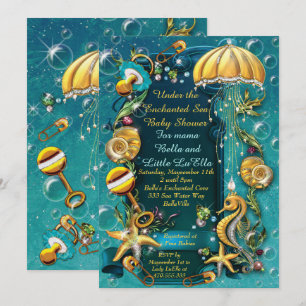 Sous la mer Baby Shower Invitations