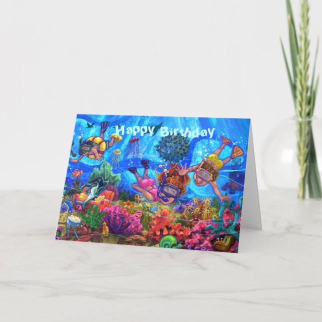 Sous la mer Bonne carte d'anniversaire (Devant)