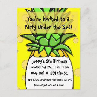 Sous la mer, invitation d'anniversaire d'enfant de
