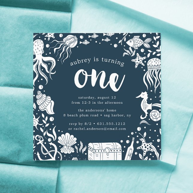 Sous la mer | Invitation de fête d'anniversaire (Créateur téléchargé)