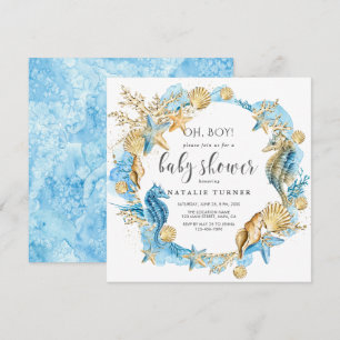 Sous la mer Oh Boy Baby shower Invitation