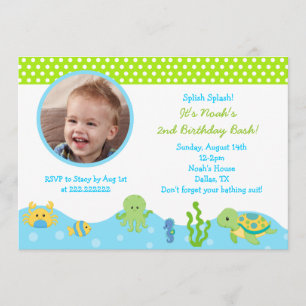 Sous la mer, photo Invitations d'anniversaire