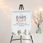 Sous l'aquarelle bleu mer Oh Baby shower bébé