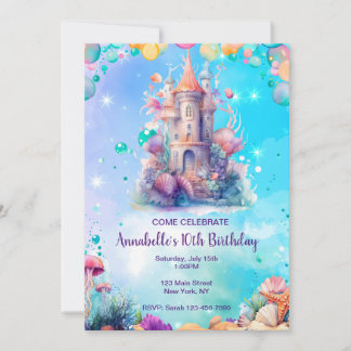 Sous l'Aquarelle de la mer Invitation pour l'anniv