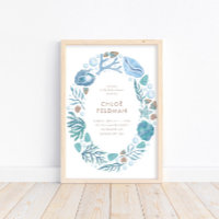 Sous l'aquarelle de mer Poster de bienvenue nautiq