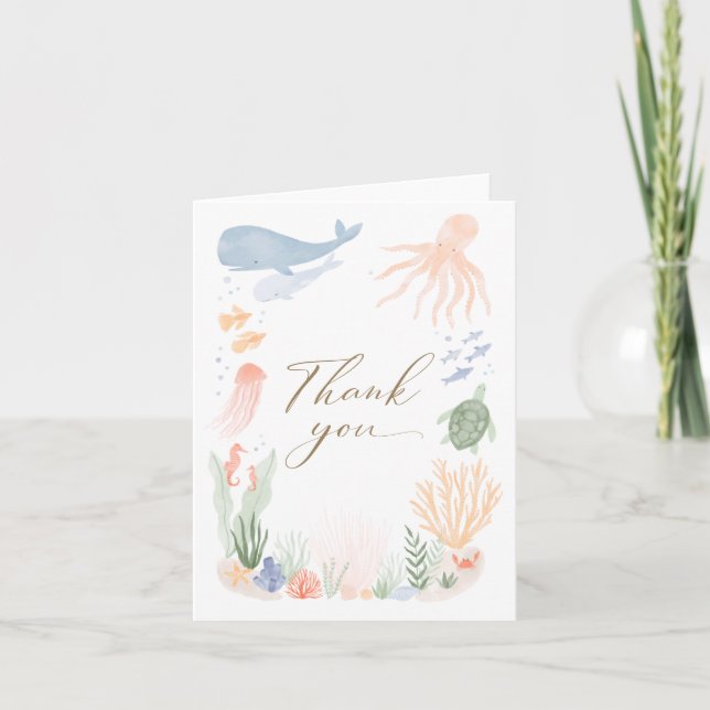 Sous le Baby shower de mer Carte de remerciements  (Devant)