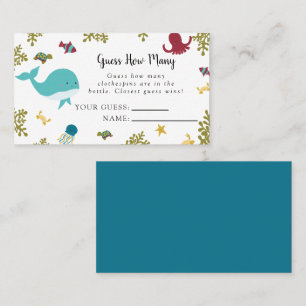 Sous le Baby shower marin Devinez combien de carte