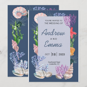 Sous le bleu de la mer Faire-part de mariage moder