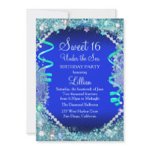 Sous le bleu de la mer Sweet 16 Invitation