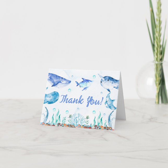 Sous le Carte de remerciements du Baby shower mari (Devant)