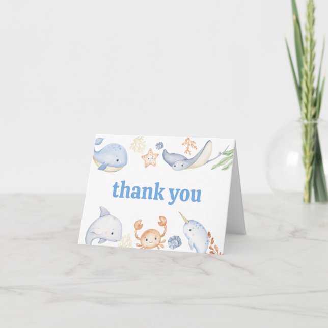 Sous le Carte de remerciements du Baby shower mari (Devant)