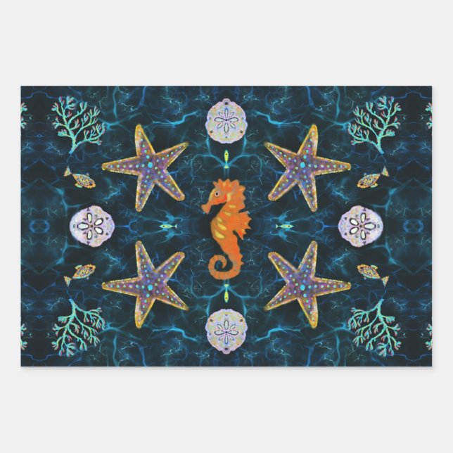 Sous le papier d'emballage cadeau de la mer (Devant)