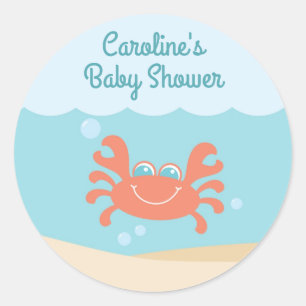 Sous le Sticker rond Baby shower de mer