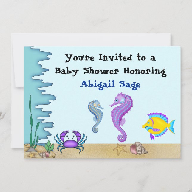 Sous les Baby showers de mer  Invitations ~ Garçon (Devant)