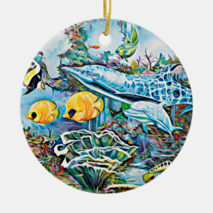 Sous les créatures marines Ornement de Noël Océan