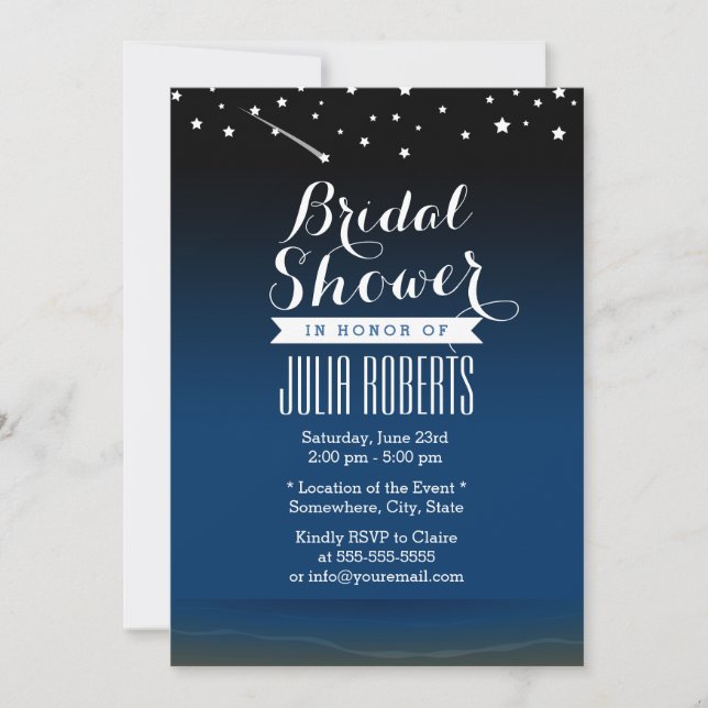 Sous les étoiles Invitations de douche nuptiale (Devant)