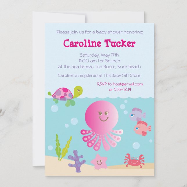 Sous les invitations à la douche pour bébés de la  (Devant)