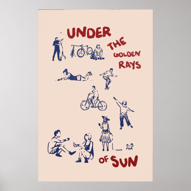 Sous les rayons dorés du poster (Devant)