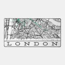 Sous-main de bureau de Londres cartographié