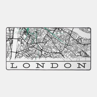 Sous-main de bureau de Londres cartographié