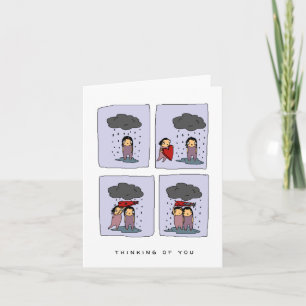 Sous mon parapluie   Carte Sympathique mignonne
