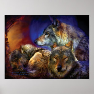 Sous Une Poster D'Art Blue Moon / Impression