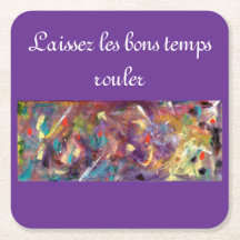 Sous-verre en papier carré Mardi Gras fantaisiste