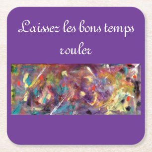 Sous-verre en papier carré Mardi Gras fantaisiste