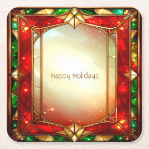 Sous-verre en papier de vacances en verre teinté o