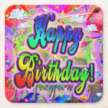 Sous-verre en papier pour anniversaire Vista Expre