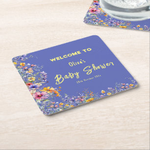 Sous-verre en papier pour Baby Shower Wildflowers