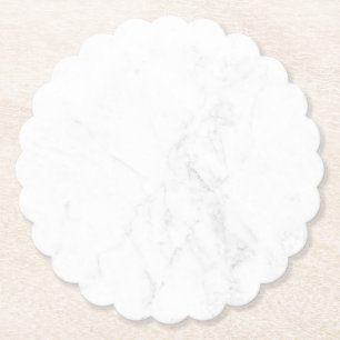 Sous-verre en papier rustique en marbre blanc simp
