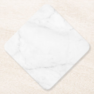 Sous-verre en papier rustique en marbre blanc simp
